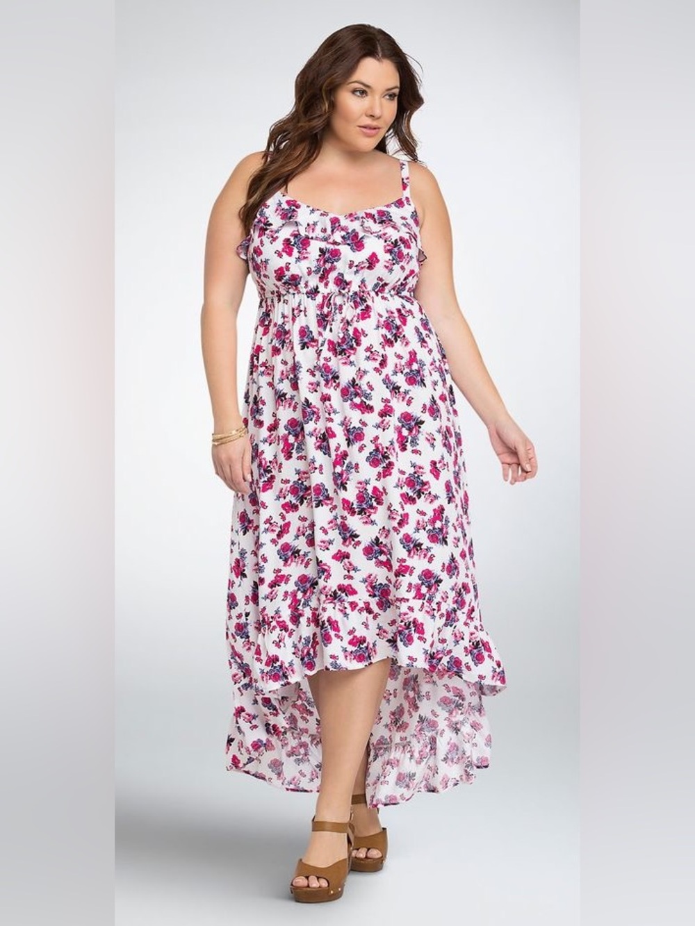 Torrid Floral High-Low Maxi Dress Size 3